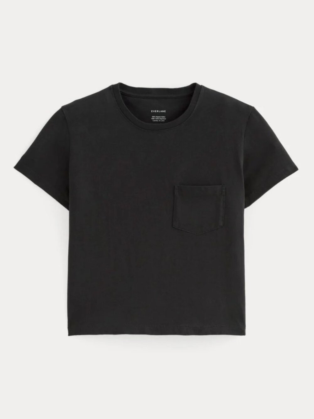 Everlane Organic Cotton Black Box-Cut Pocket T-Shirt Size L